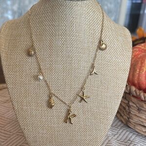 Gold Charm “K” Necklace
